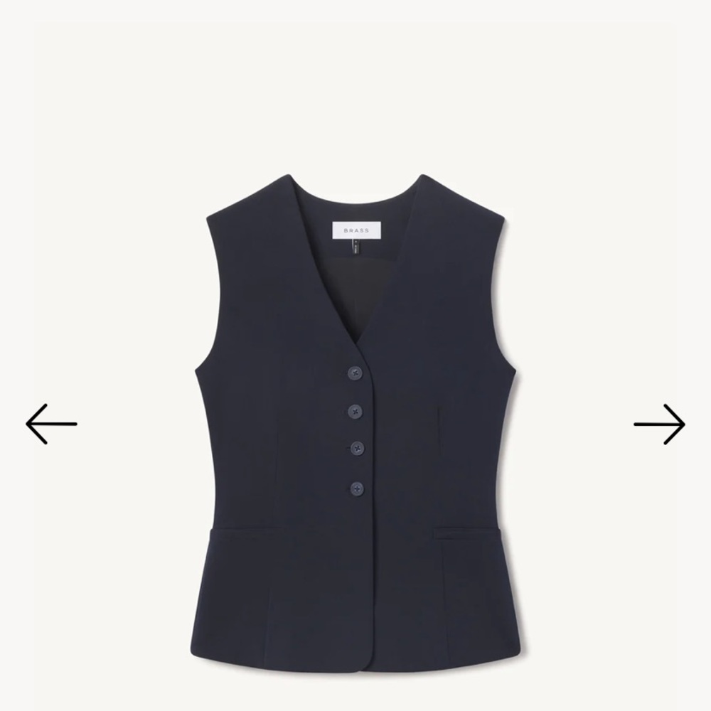 Brass Longline Vest in Smart Crepe